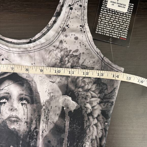 Affliction Dress Womens Small Praying Woman Mourning Graphic Tankdress Goth Emo - Picture 7 of 10